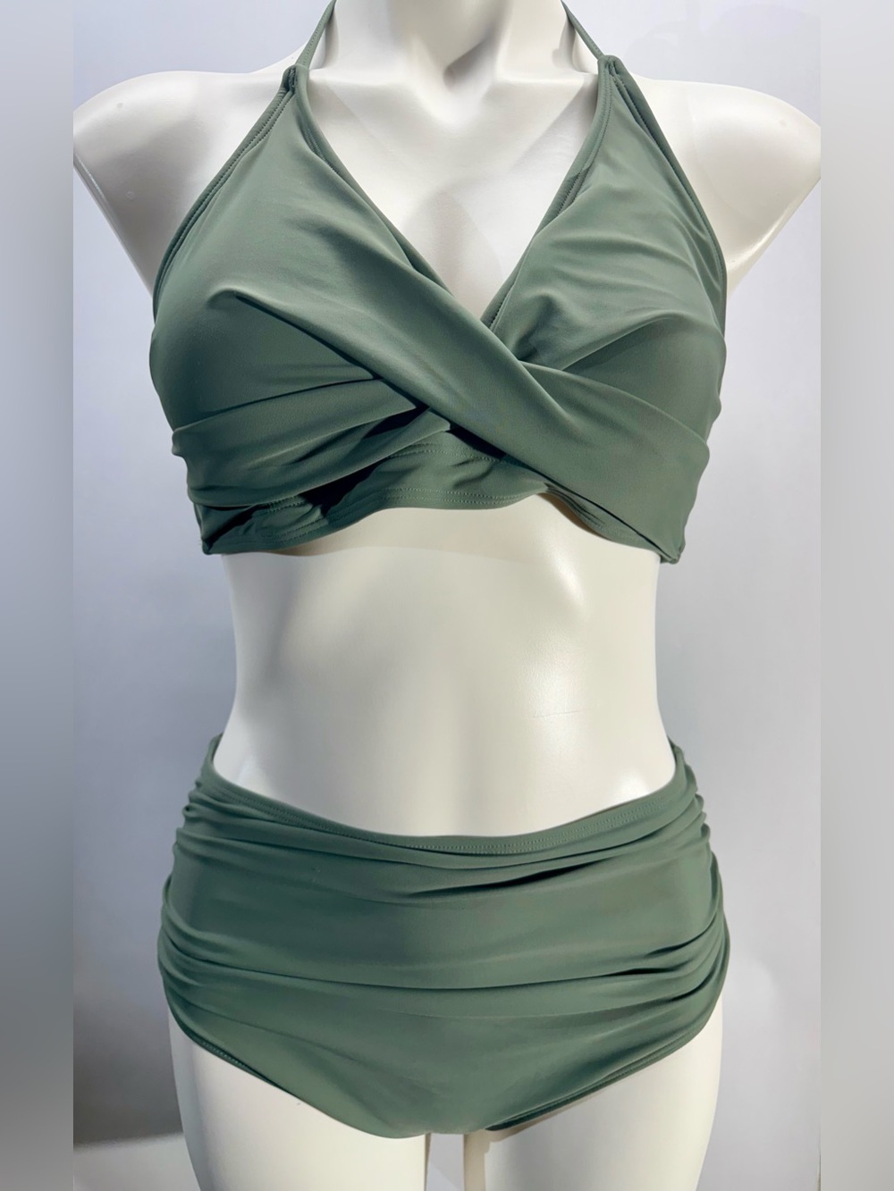 Shade & Shore Olive Green Twist Bikini Set